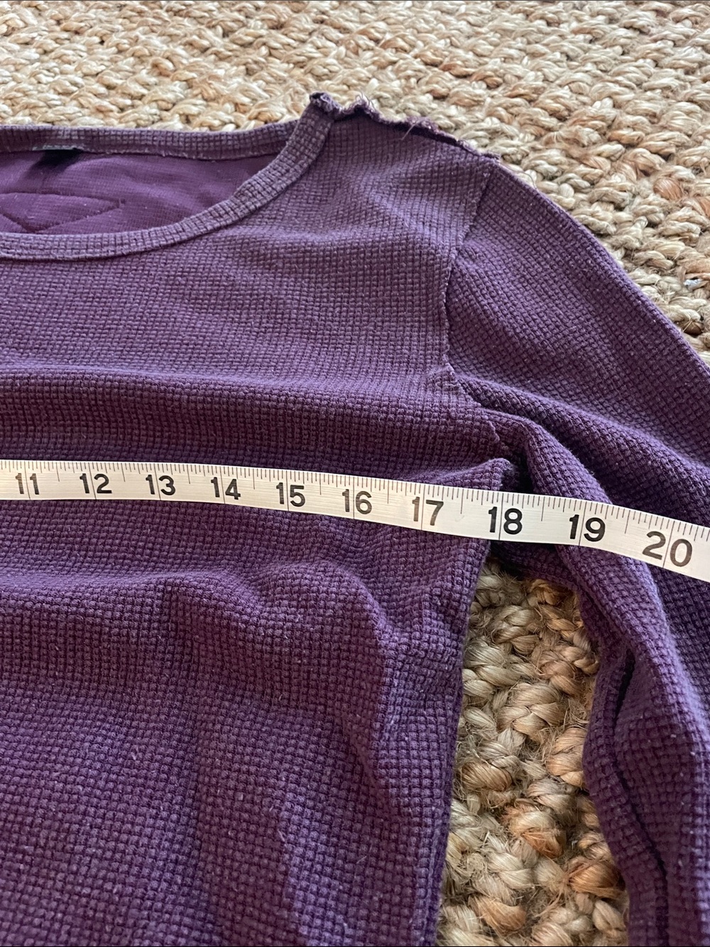 SHEIN Purple Waffle Knit Long Sleeve Top - Picture 5 of 16